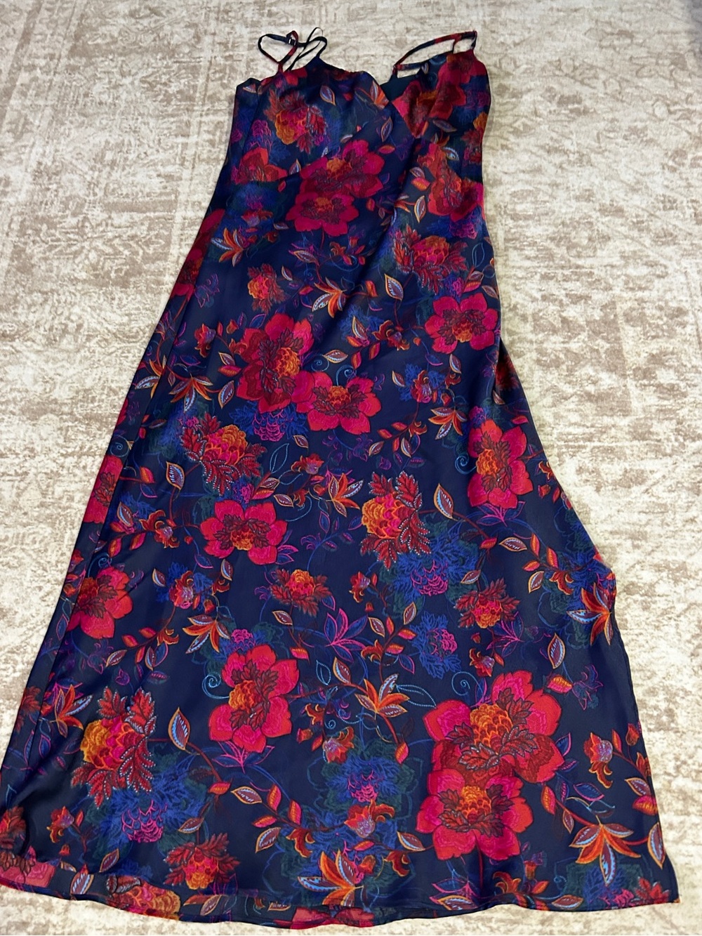 Dress forum LA Floral Navy and Magenta Maxi dress